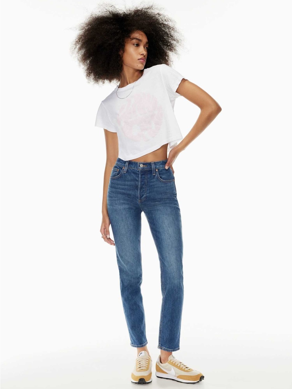 Denim Forum ($129) The Yoko High Rise Slim Jeans Medium Wash Straight Leg Sz 29